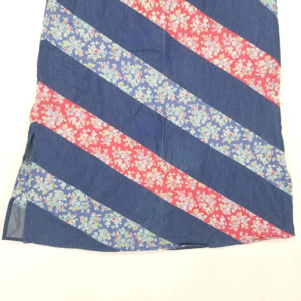 Crazy‎ Horse Cottage Floral Chambray Skirt Womens 14 Blue Pink - Picture 4 of 11